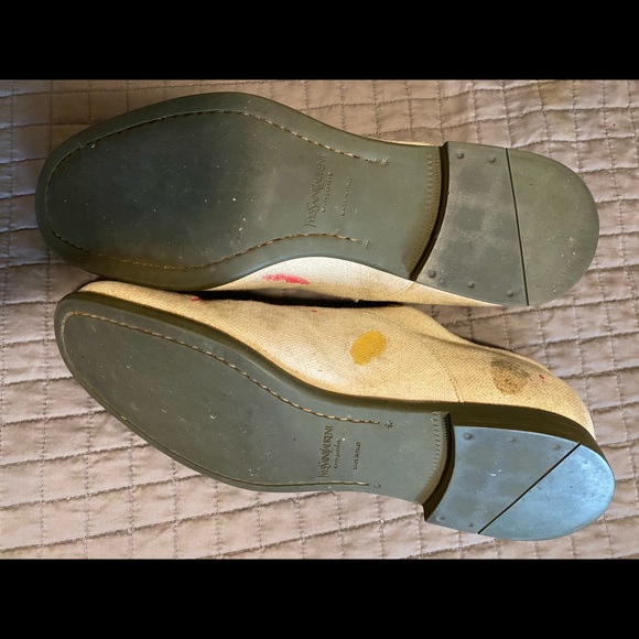 YSL Painted Canvas Slip On Loafers. - Picture 6 of 7